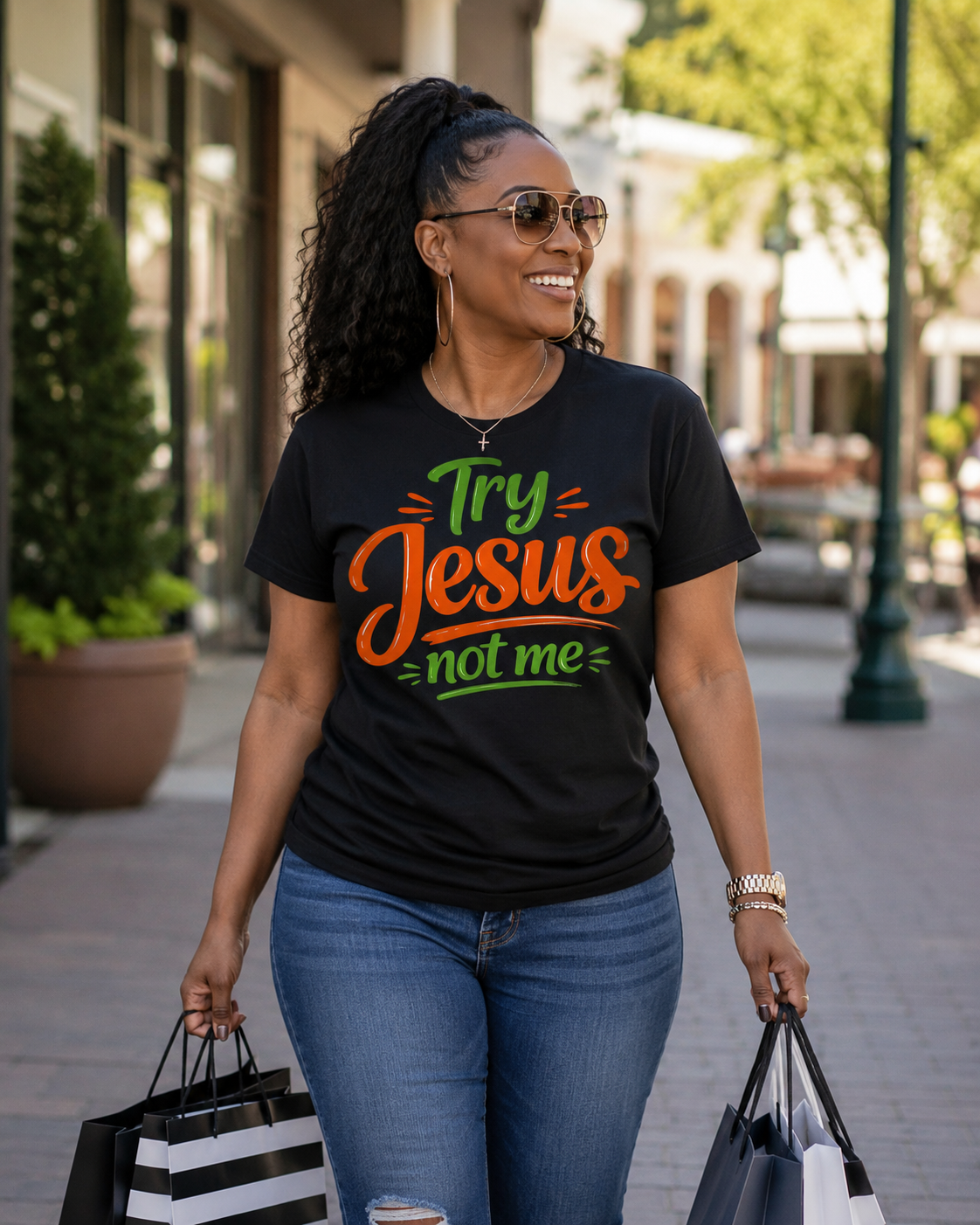 Try Jesus, Not Me | Christian Graphic Tee
