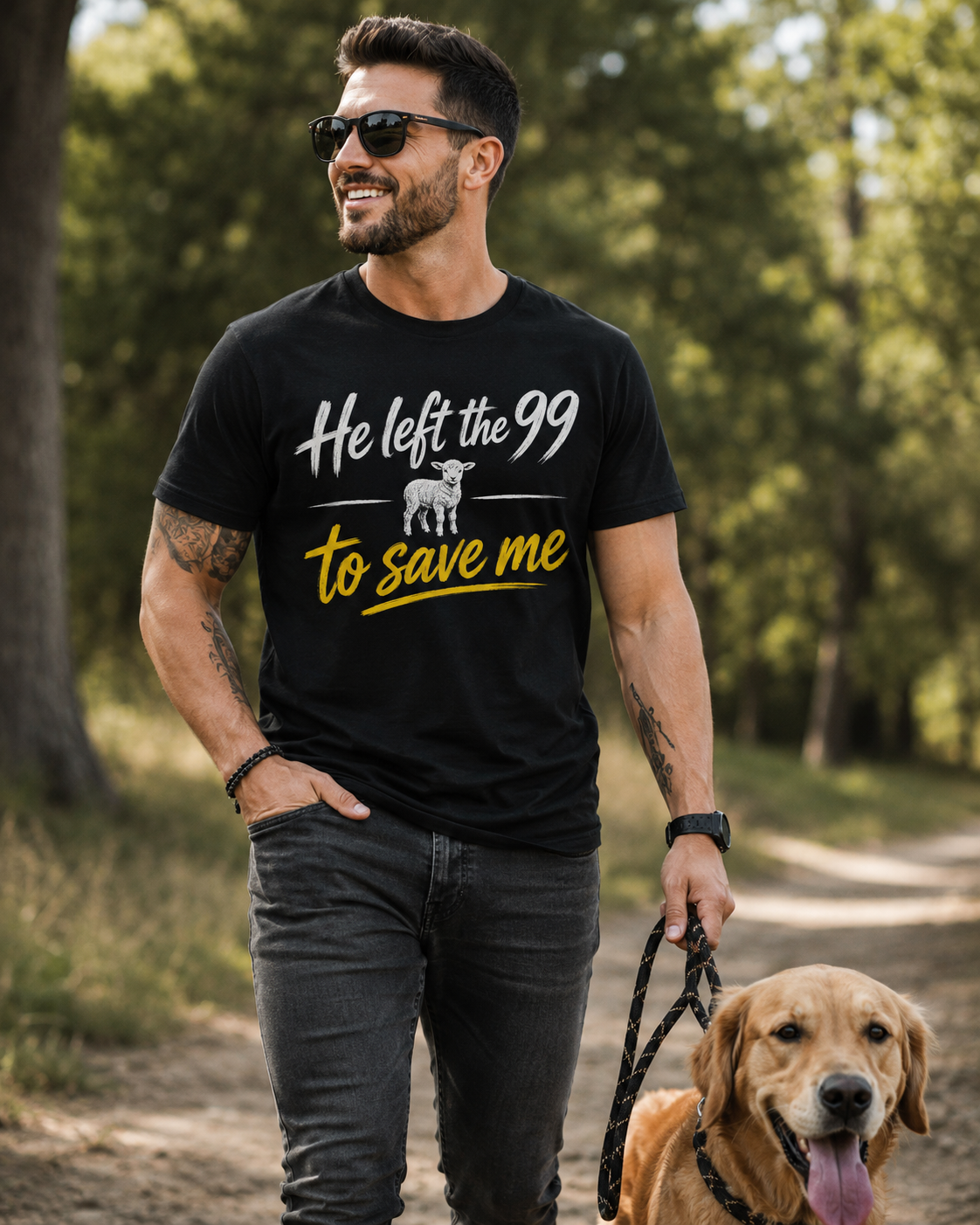 He Left the 99 to Save Me | Christian Graphic Tee
