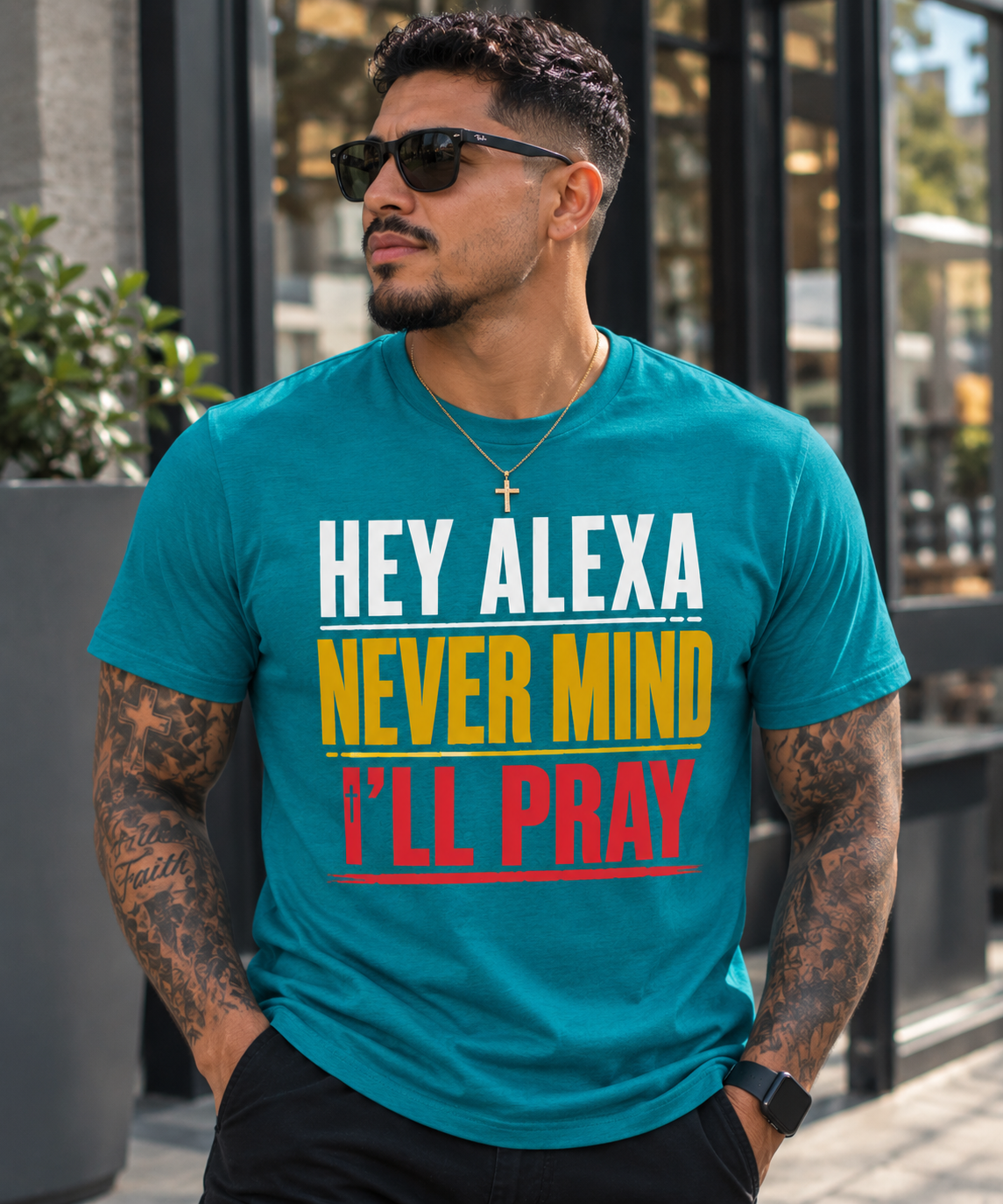 Hey Alexa | Christian Graphic Tee