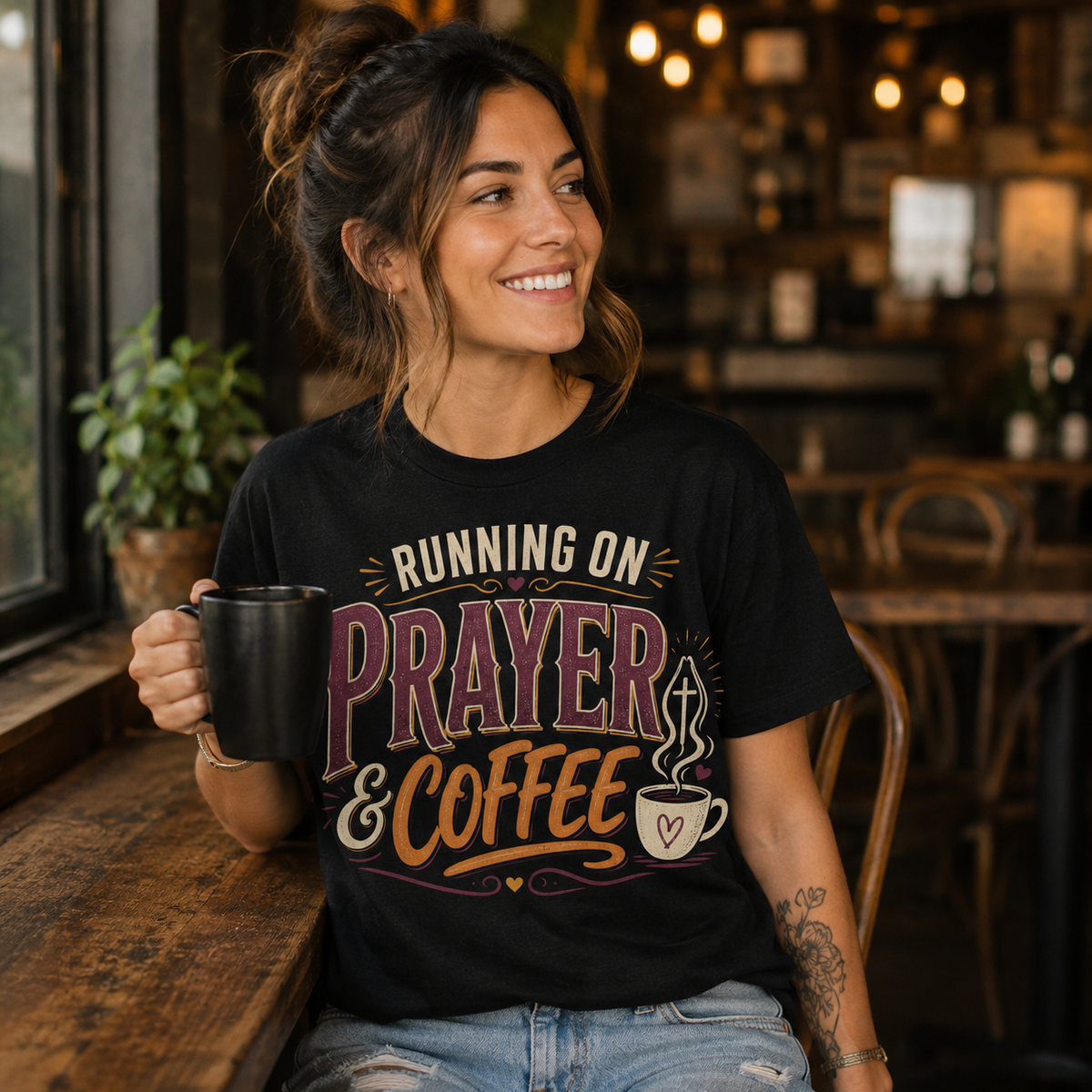 Running on Prayer | Christian Graphic Tee