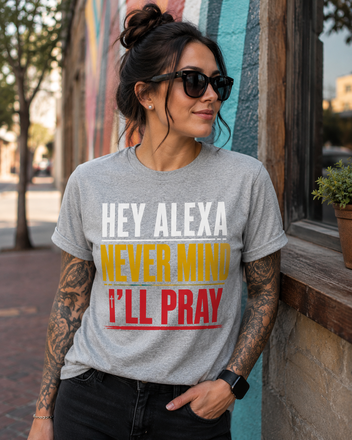 Hey Alexa | Christian Graphic Tee