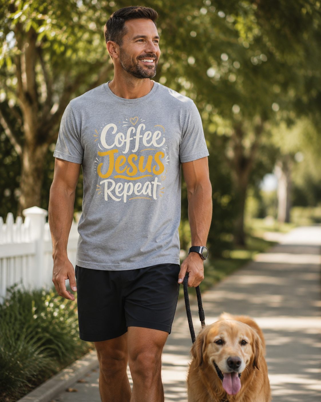 Coffee Jesus Repeat Shirt | Christian Coffee Lover T-Shirt