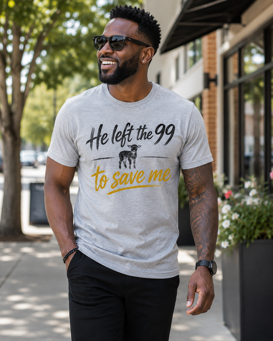 He Left the 99 to Save Me | Christian Graphic Tee