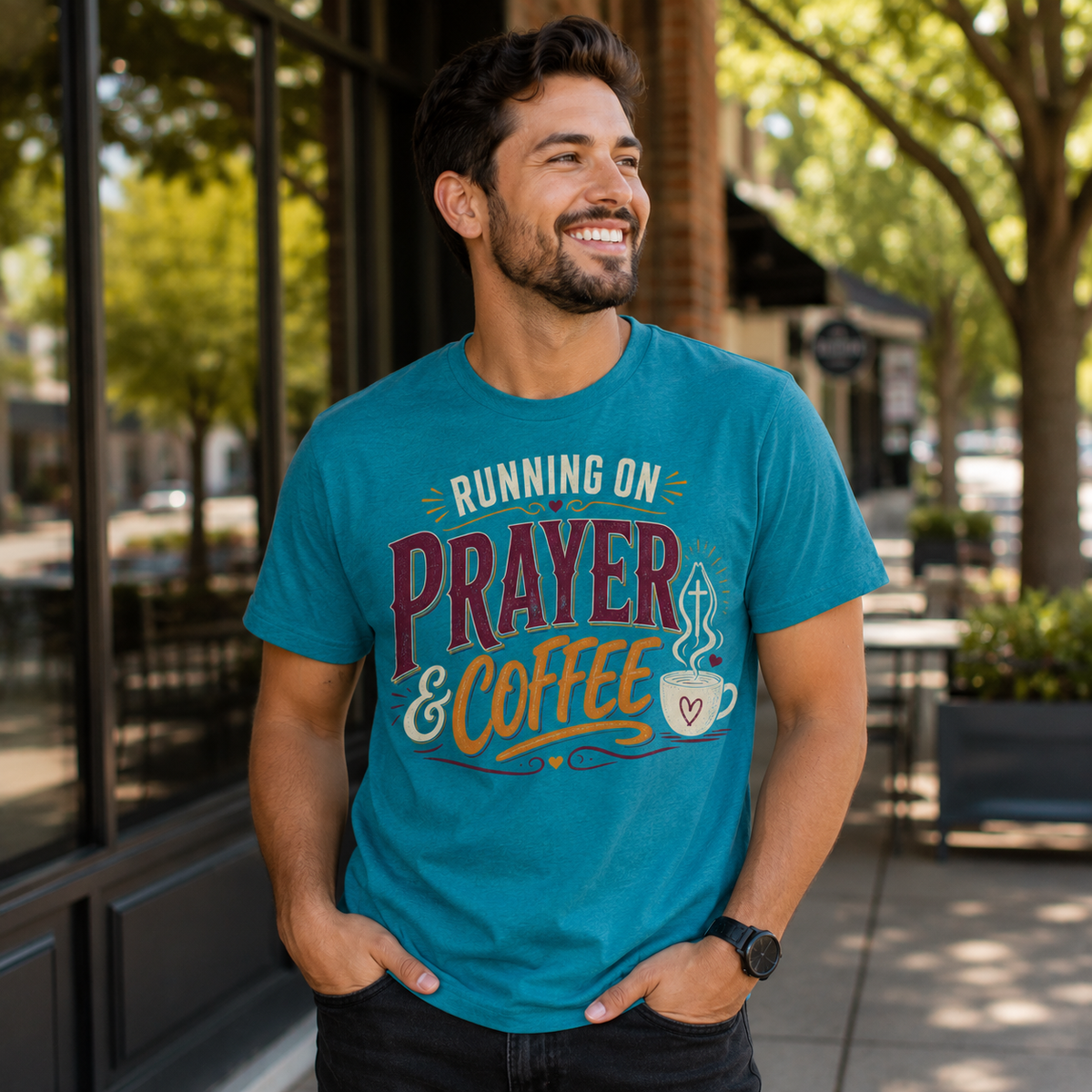 Running on Prayer | Christian Graphic Tee