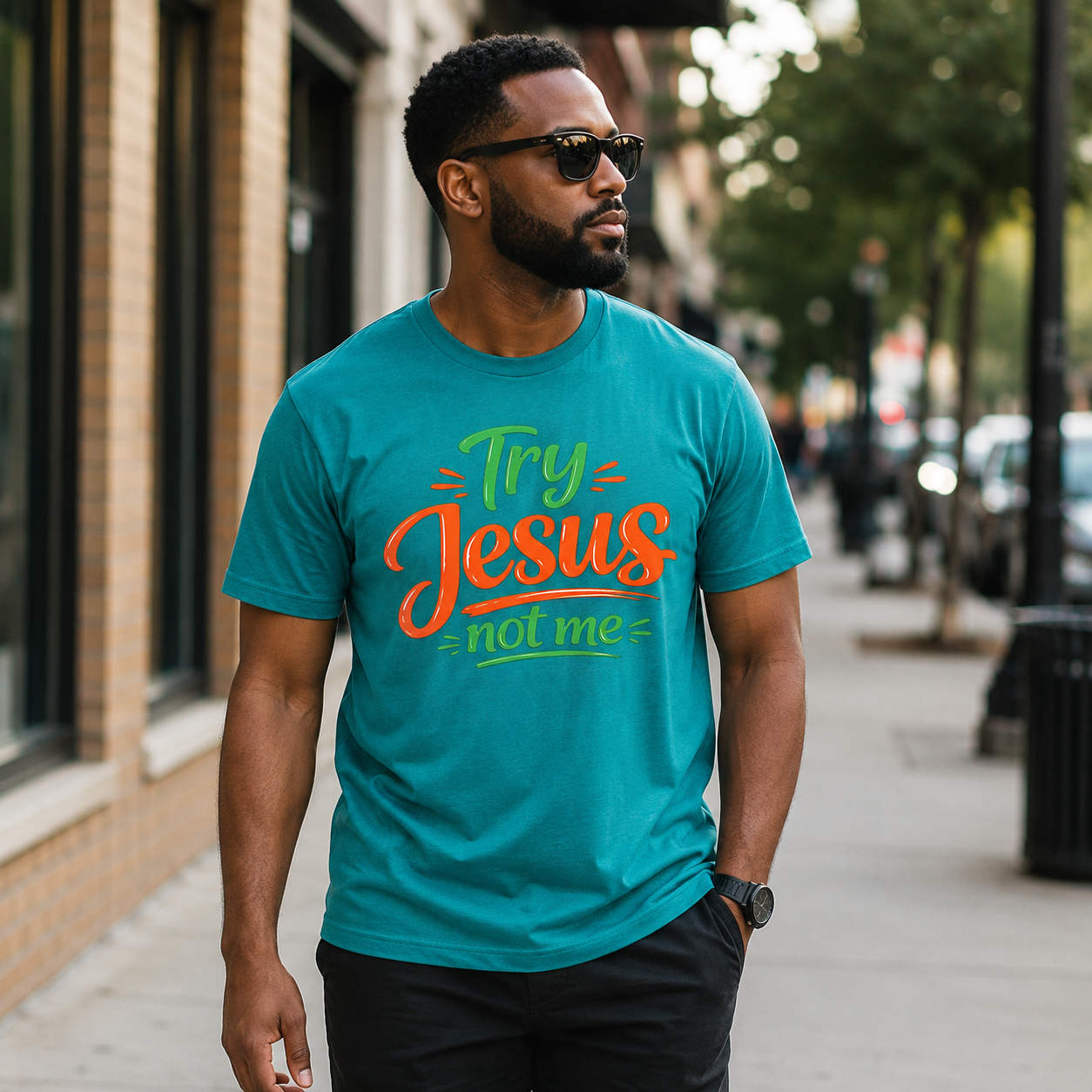 Try Jesus, Not Me | Christian Graphic Tee